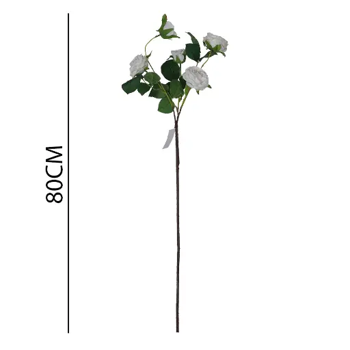 [631134] Vara flor rosa artificial 80cm单支5头波彩玫