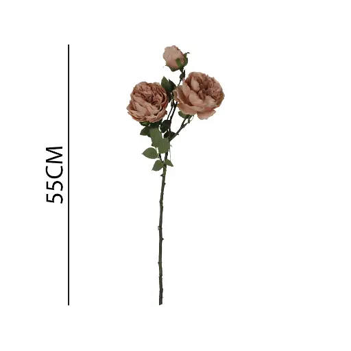 [631165] Vara flor rosa 55cm 单枝3头雅典玫55cm