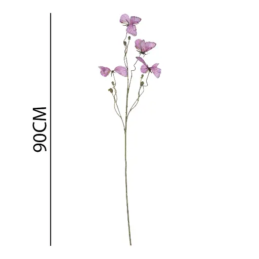 [631106] Vara mariposa artificial 单支4头蝴蝶90CM