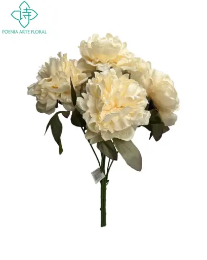 [630159] BOUQUET DE 6PEONIAS ARTIFICIALES